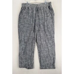 Westbound Women's Petite Sz XL Gray Linen Blend High Waisted‎ Wide Leg Pants